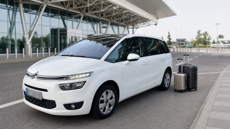 Seven-seater ZURO Cars rental vehicle for a family trip from Belgrade