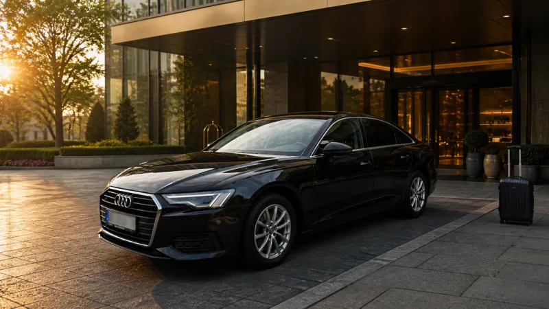 ZURO Cars rental vehicle delivered to a hotel in Belgrade