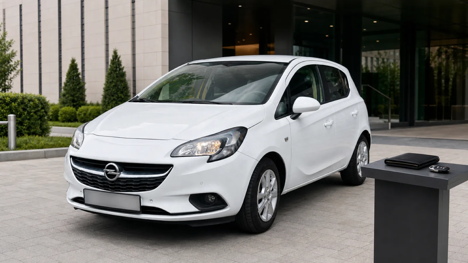 Customer inspecting a ZURO Cars rental vehicle before pickup